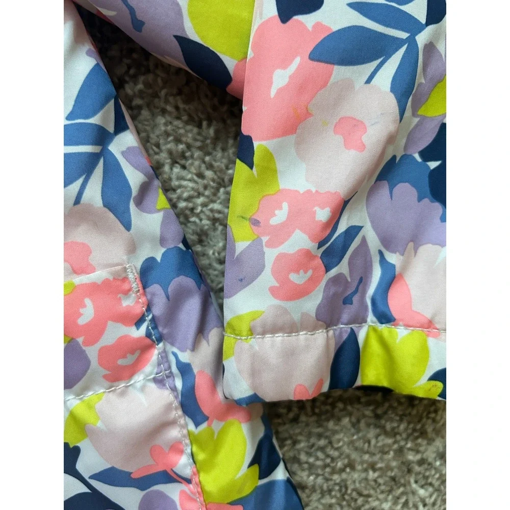 Carters‎ Girls Floral Rain Jacket Hooded Fleece Lined Pink Purple Size M 5-6